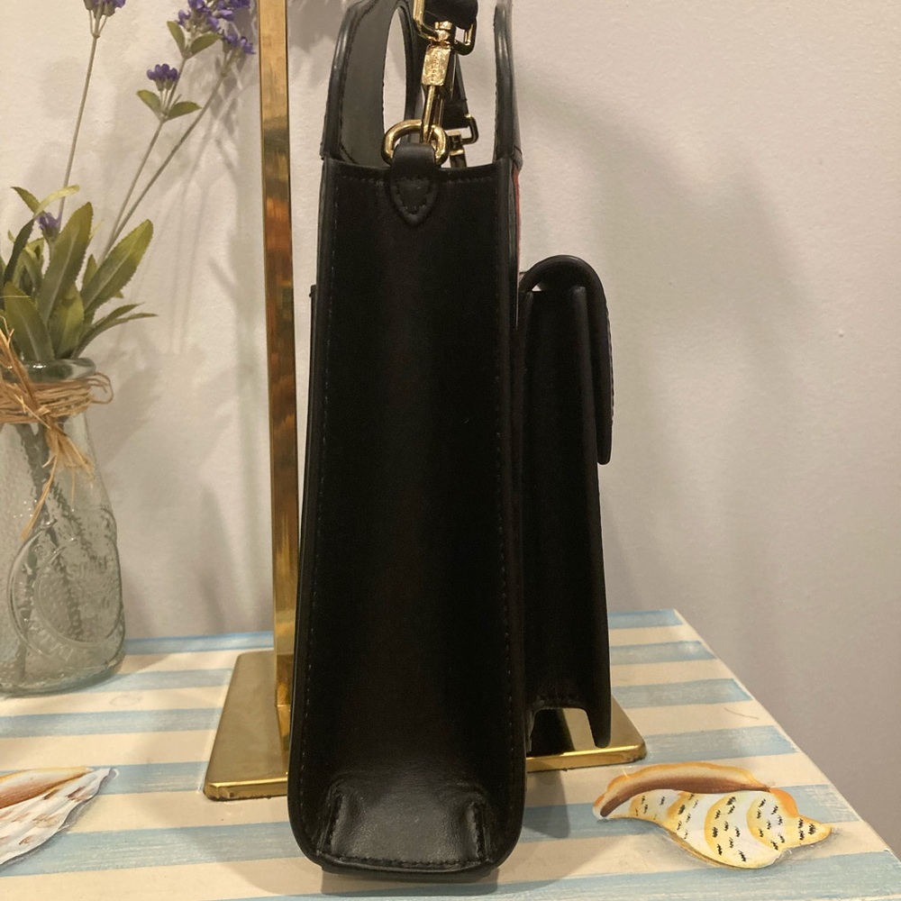 Burberry Black/Red Tartan Plaid Leather Handbag/Crossbody - Picture 7 of 10